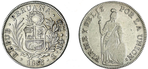 1836 silver Peruvian 4 reales