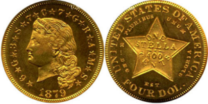 1879 proof $4 gold "Stella"