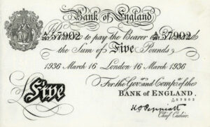 Nazi forgery £5 banknote